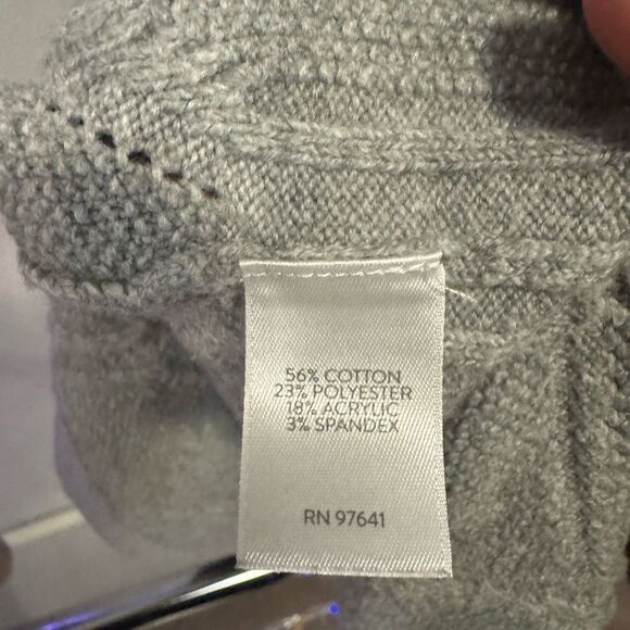 Like New - J. Jill Long Sleeve Soft Cable Knit Tunic Sweater - Pink / Gray - S - Picture 4 of 7